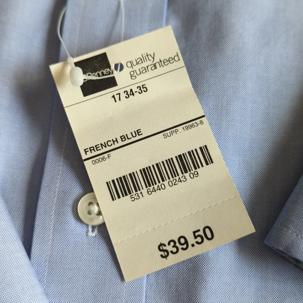 Men's STAFFORD EXECUTIVE Light Blue Dress Shirt 17 (34-35)